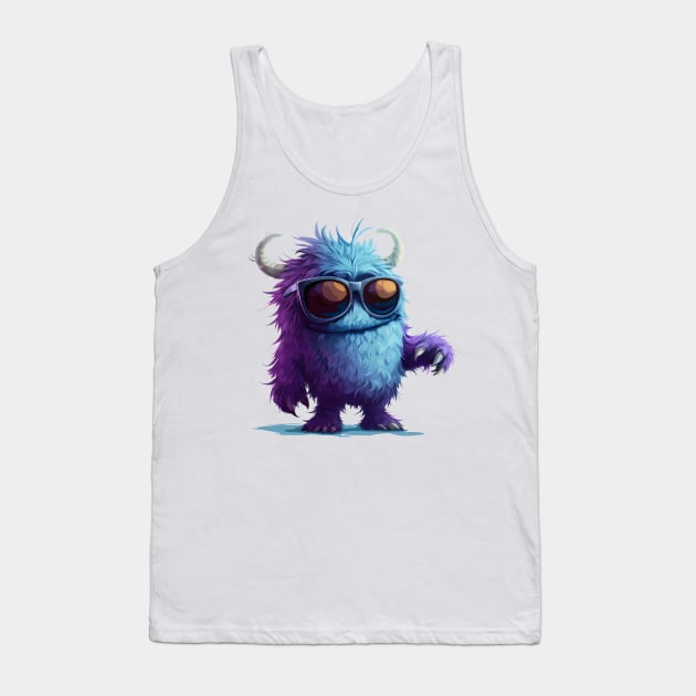 Cute Fluffy Monster Tank Top by Obotan Mmienu